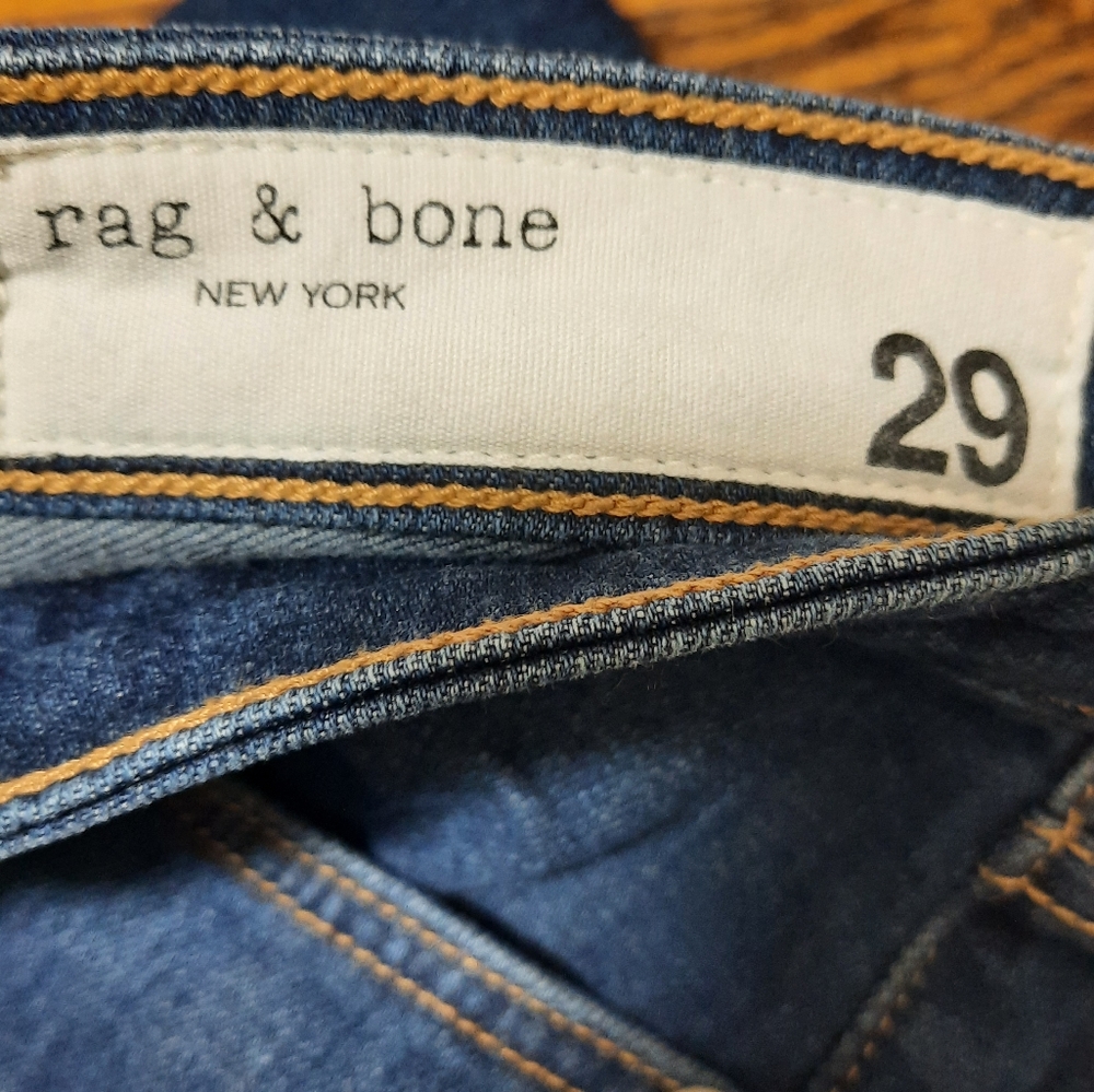 RAG & BONE Jeans Dre Low Rise Slim Boyfriend Dark Blue Denim Anthropologie - Picture 13 of 14